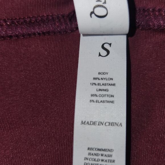 Maternity Faux Leather Leggings Over The Belly Panel Burgundy - Picture 9 of 12